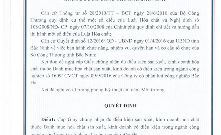 Giấy đủ điều kiện SXKD