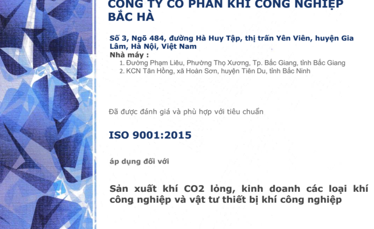 Chứng nhận IS 9001: 2015